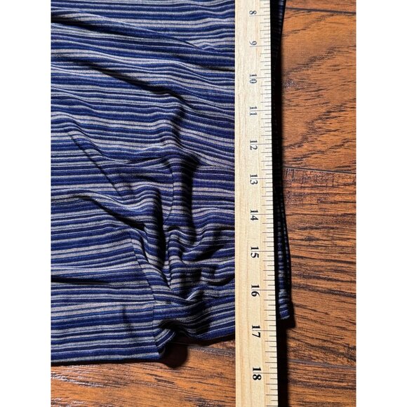 Chicos Travelers Striped Wide-Leg Palazzo Pants Size 3 Medium Blue/Brown Stretch - Picture 6 of 8